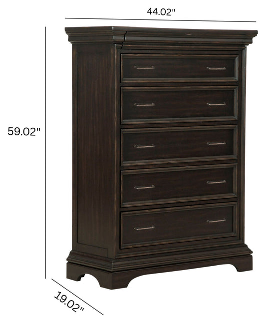 Caldwell - 6 Drawer Chest - Smoked Molasses