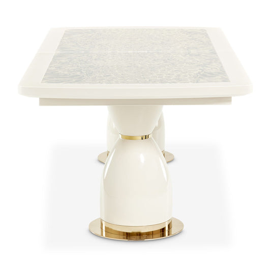 Lisbon - Double Pedestal Dining Table - Silken Matte Cream