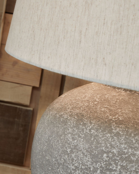 Dreward - Paper Table Lamp - Distressed Gray