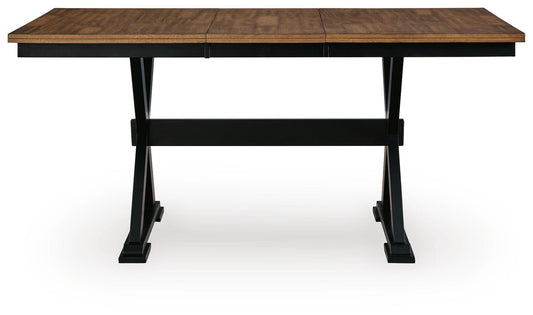 Wildenauer - Dining Room Counter Butterfly Extension Table - Brown / Black
