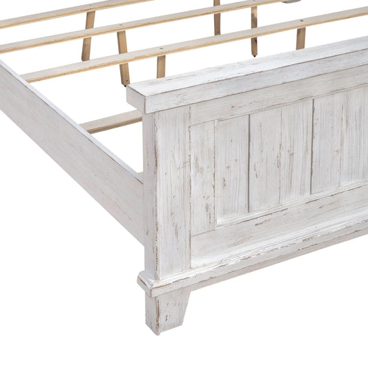 River Place - King Panel Footboard - Riverstone White & Tobacco