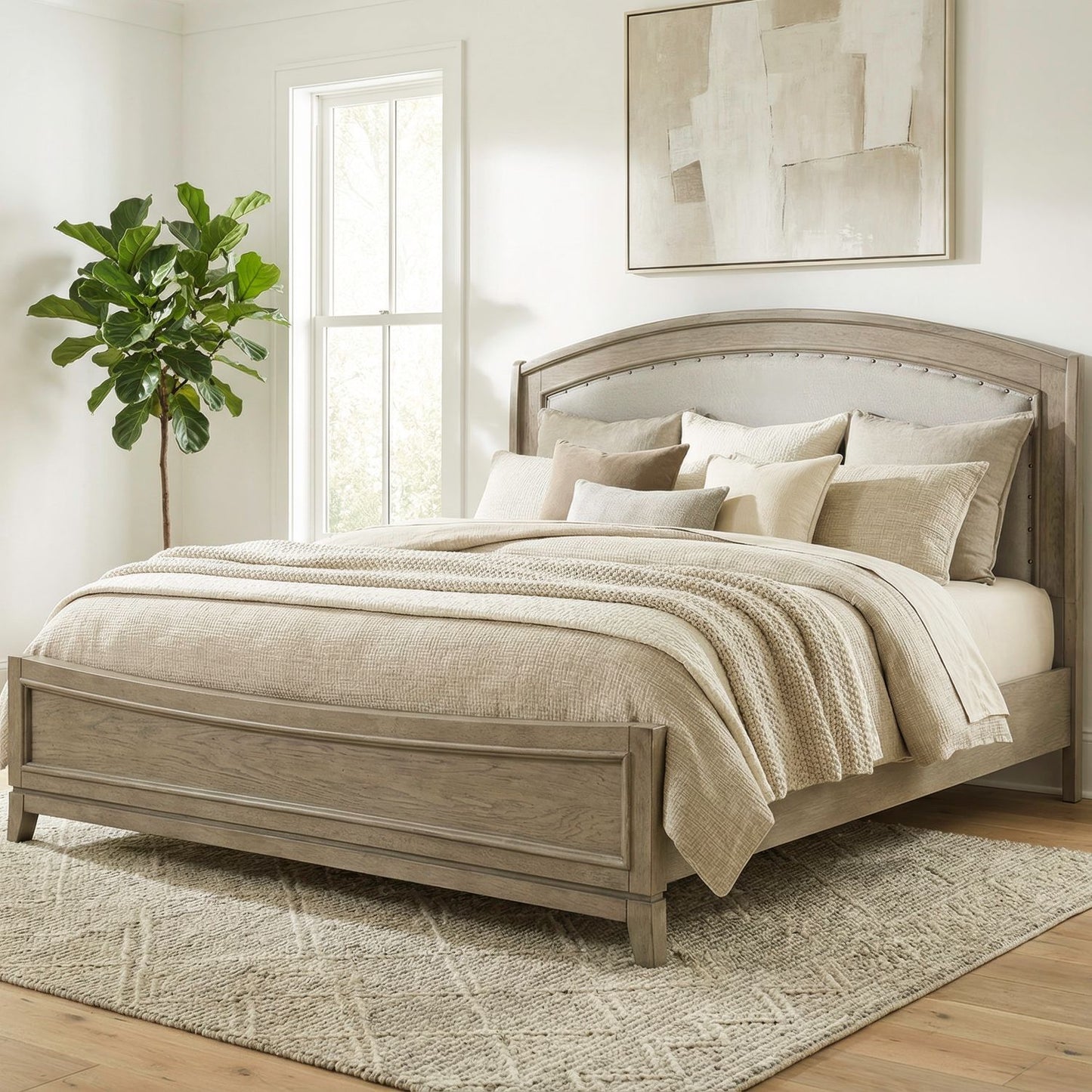 Avalon - Queen Upholstered Bed - Burnished Beige