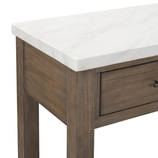 Edison - Server With Faux Marble Top - Brownstone