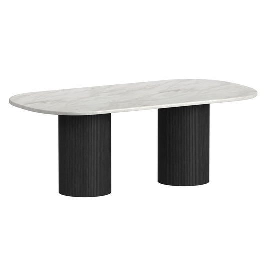Sylvie - Oval Dining Table With Faux Marble Top