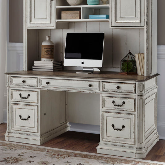 Magnolia Manor - Jr Executive Credenza Top - Antique White