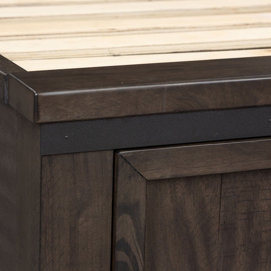 Thornwood Hills - Queen Storage Footboard - Rock Beaten Brown