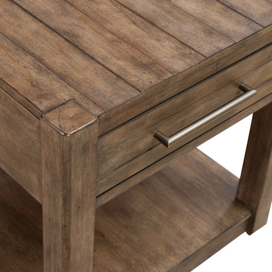 Broadmore - Drawer End Table - Cobblestone Brown
