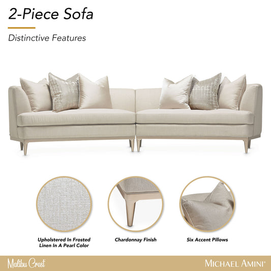 Malibu Crest - 2-Piece Sofa - Pearl / Chardonnay