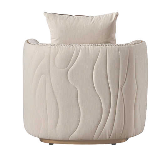 Gineverra - Accent Chair - Biscotti / Ivory Gold