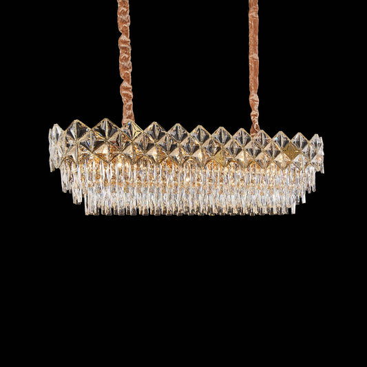Michael Amini Lighting - Regalia 16-Light Rectangular Crystal Chandelier - Gold
