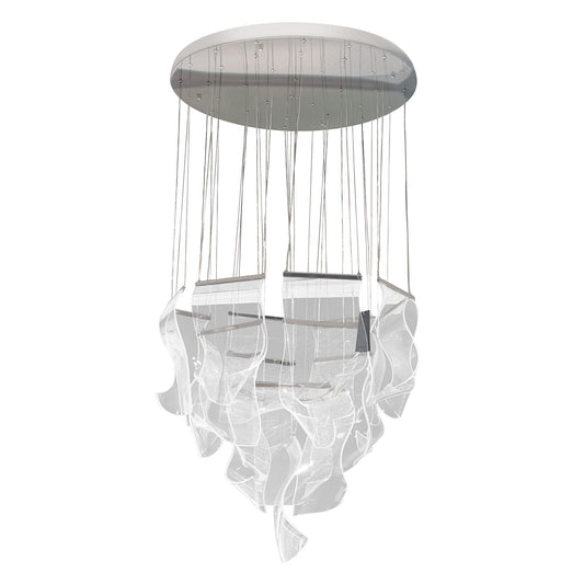 Michael Amini Lighting - Sheer Waves 18-Light Modern LED Chandelier - Chrome
