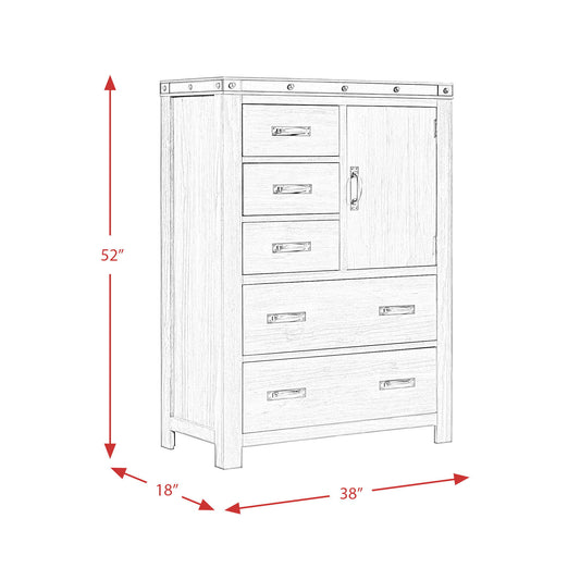 Wade - 5-Drawer Gentlemen Chest - Black Finish