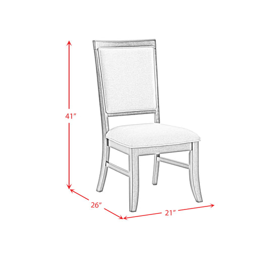 Phillipe - Dining Side Chair With Fabric (Set of 2) - Cherry And Gray