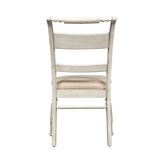 Whitney - Slat Back Side Chair - Antique Linen / Weathered Gray