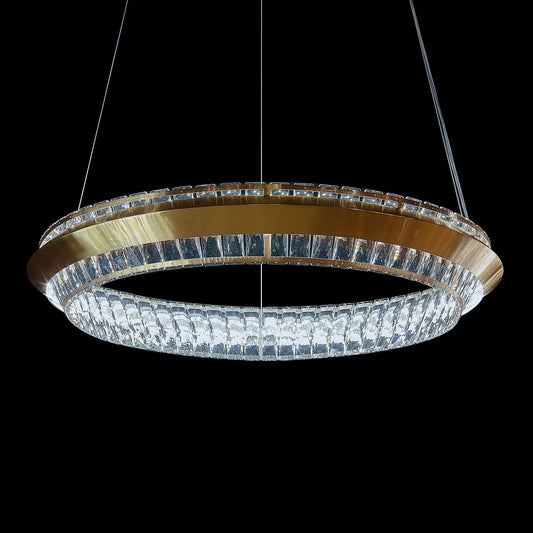 Michael Amini Lighting - Base Camp Round 31" Crystal LED Chandelier - Gold