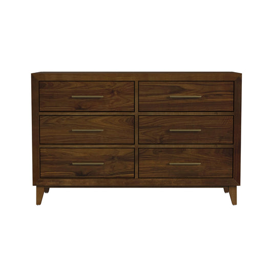 Malia - 6-Drawer Dresser - Walnut