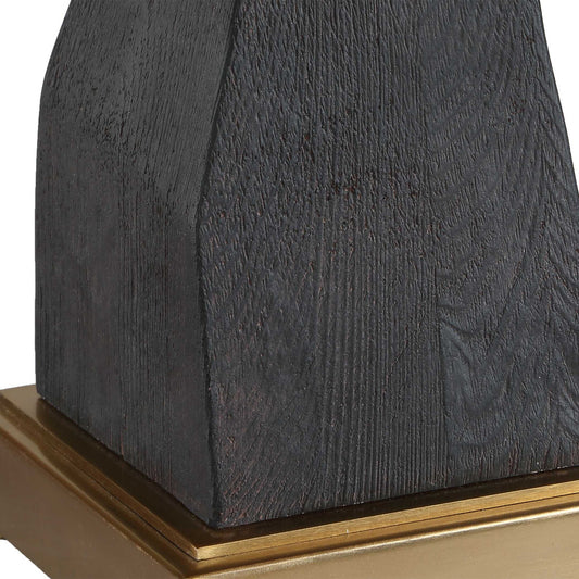 Demelo - Stacked Wood Table Lamp - Black