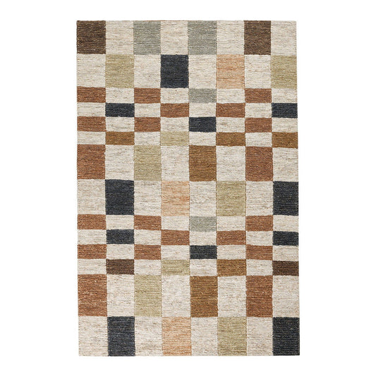 Soumak - 2' x 3' Jute Check Area Rug - Check Natural Multi