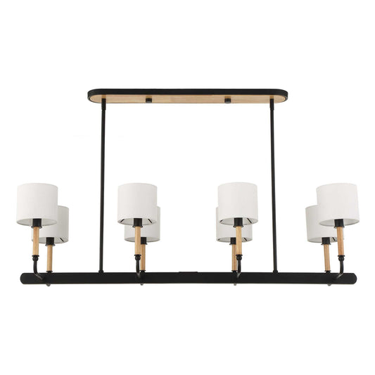 Franconia - 8 Light Pendant - Black / White