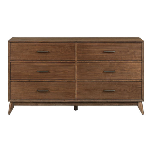 Century Modern - 6 Drawer Dresser - Light Brown