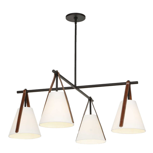 Reins - Accent Straps 4 Light Chandelier - Black
