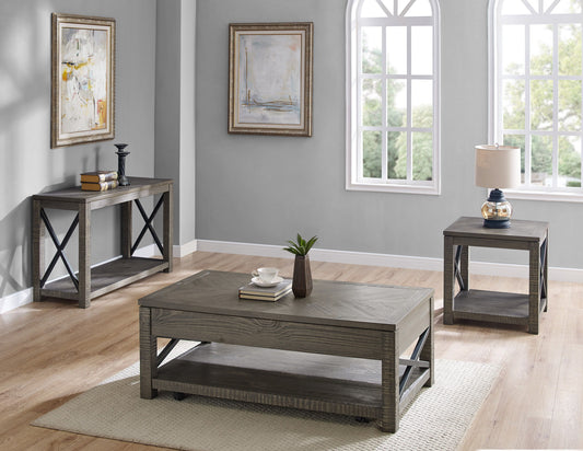 Dexter - 3 Piece Table Set (Sofa, End, Coffee Tables) - Brown