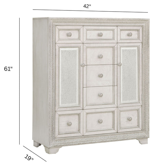 Camila - 9 Drawer Door Chest - Creamy White