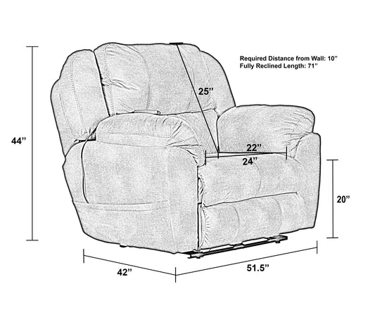 Flynn - Power Lay Flat Recliner With Power Adjustable Headrest & Lumbar And Dual Heat & Massage - Fig