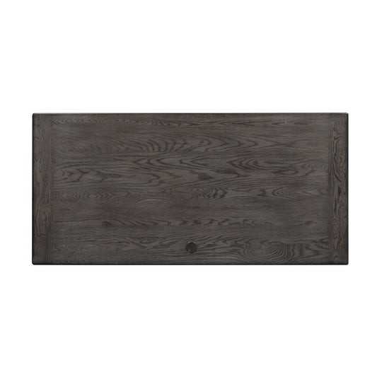 Allyson Park - Jr Executive Desk Top - Wirebrushed White / Charcoal