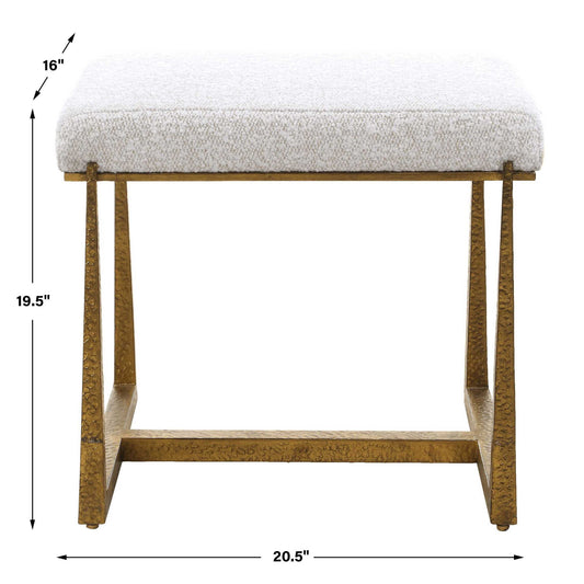 Midas - Small Bench - Gold / White