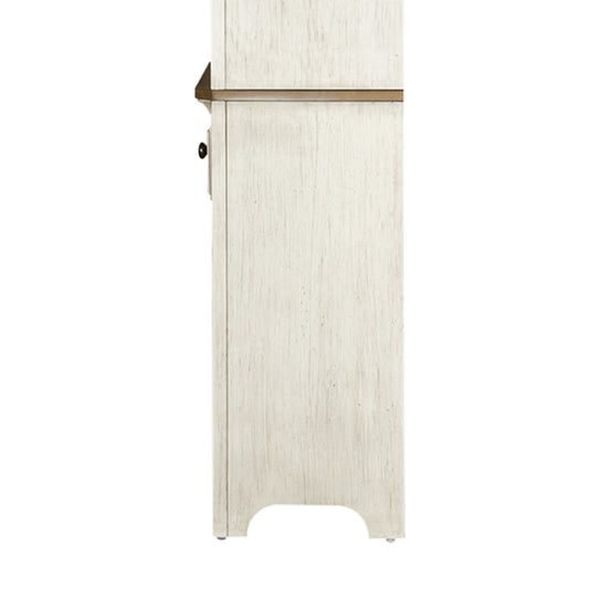 Farmhouse Reimagined - Right Pier Base - Antique White / Chestnut Tops