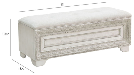 Camila - Storage Bed Bench - Creamy White