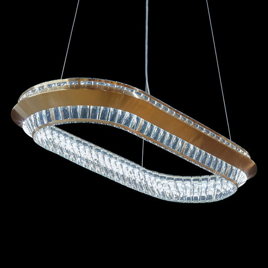 Michael Amini Lighting - Base Camp Oval Crystal LED Chandelier - Gold