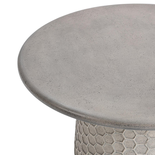 Delaine - Outdoor Round Coffee Table - Light Gray