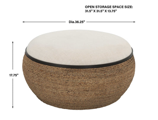 Island - Straw Storage Ottoman / Coffee Table
