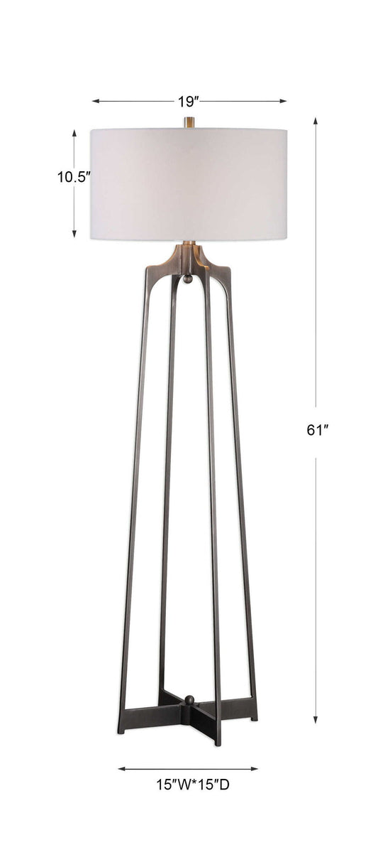 Adrian - Modern Floor Lamp - Pearl Silver