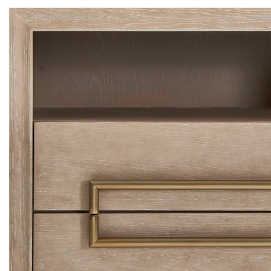 Alessia - Modern Side Table - Light Oak