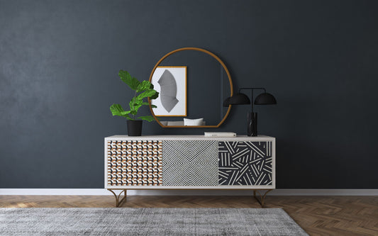 Commerce And Market - Jaiden 3-Door Credenza - Beige / Light Brown