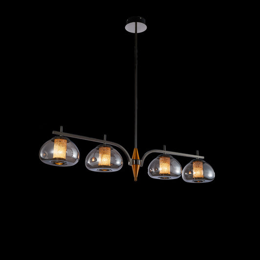 Michael Amini Lighting - Ember 4-Light LED Chandelier - Smoke / Black Pearl