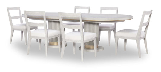 Miramar - Complete Oval Dining Table - Oyster
