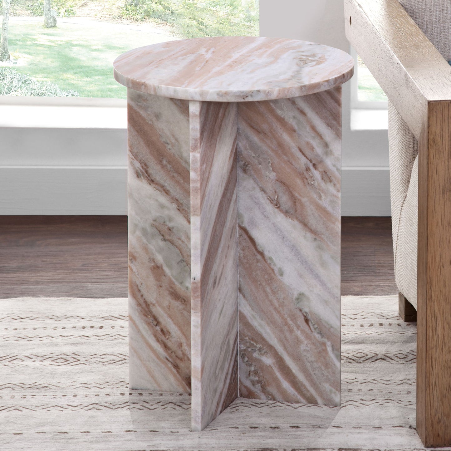 Niki - Toronto Marble End Table - Brown
