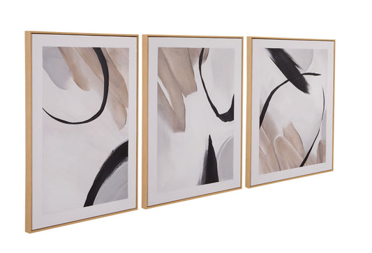 Eartha Canvas Art (Set of 3) - Beige / Black