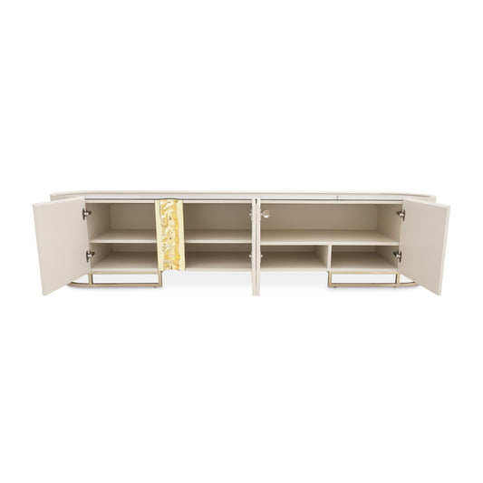 Lisbon - Media Cabinet - Silken Matte Cream
