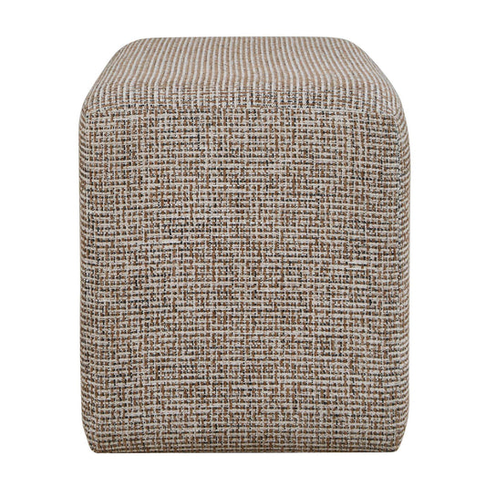 Kelce - Woven Checkered Ottoman - Brown