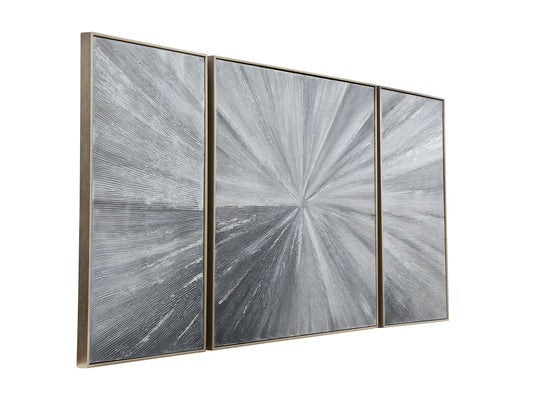 Cambric Canvas Art (Set of 3) - Dark Gray