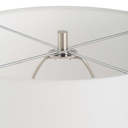 Quinn - Table Lamp - White & Silver