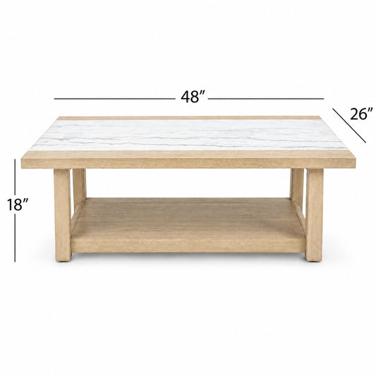 Trifecta - Coffee Table - Driftwood Cerused Oak
