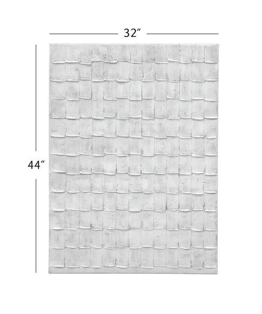 Linear Marks Canvas Art - White