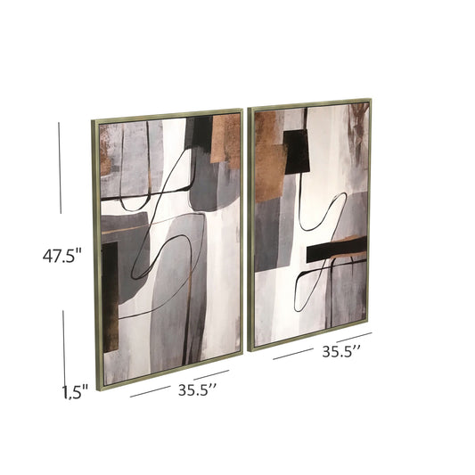 Standards Canvas Art (Set of 2) - Pearl Silver