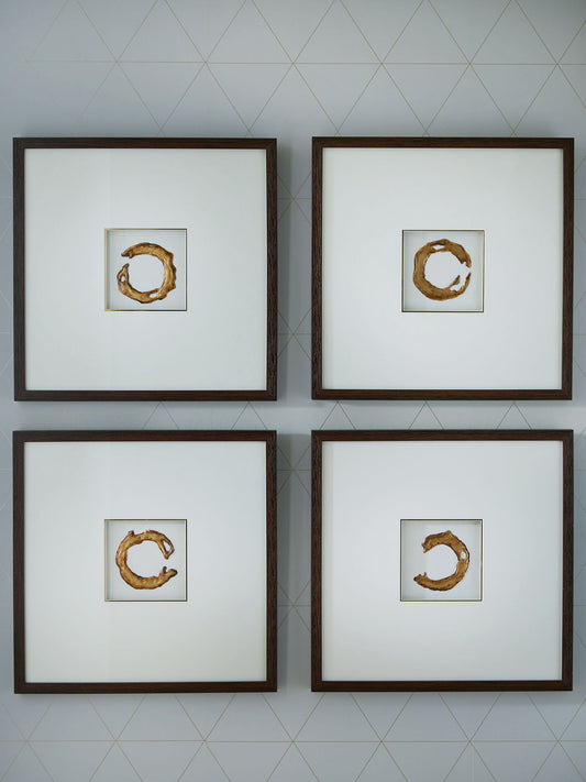 Dallbourne - Wall Art Set (Set of 4) - White / Gold Finish